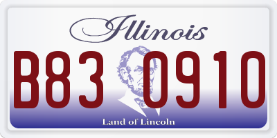 IL license plate B830910