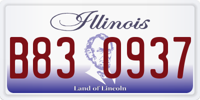 IL license plate B830937