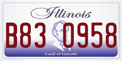 IL license plate B830958