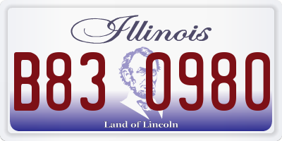 IL license plate B830980
