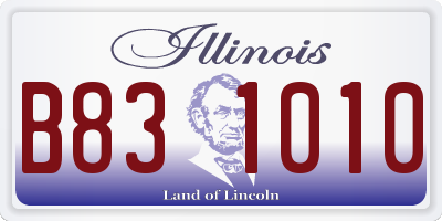 IL license plate B831010