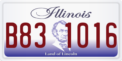 IL license plate B831016