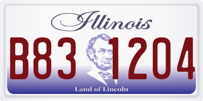 IL license plate B831204