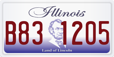 IL license plate B831205