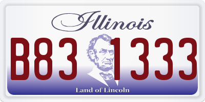 IL license plate B831333