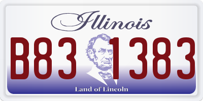 IL license plate B831383