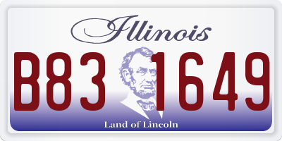 IL license plate B831649