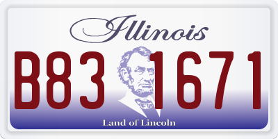 IL license plate B831671