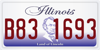 IL license plate B831693