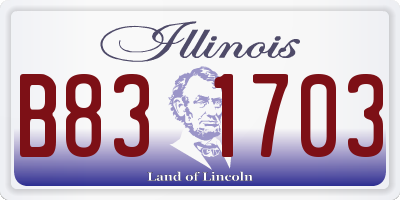 IL license plate B831703