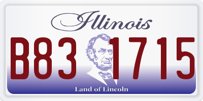 IL license plate B831715