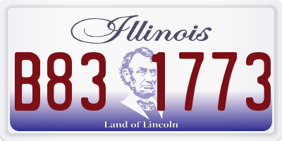 IL license plate B831773