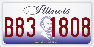 IL license plate B831808