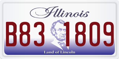 IL license plate B831809