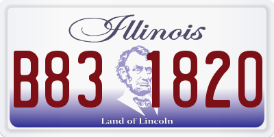 IL license plate B831820