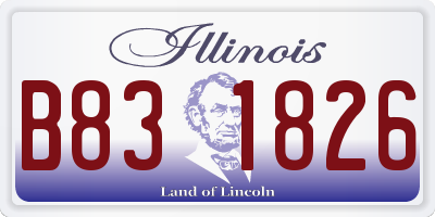 IL license plate B831826
