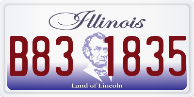 IL license plate B831835