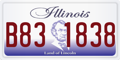 IL license plate B831838