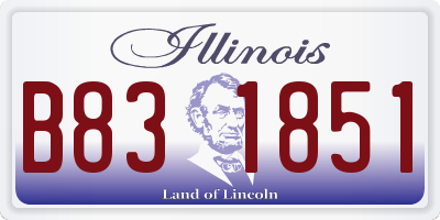 IL license plate B831851