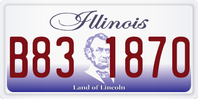 IL license plate B831870