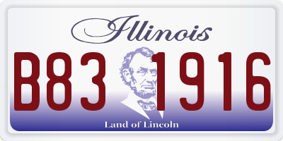 IL license plate B831916
