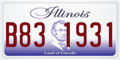 IL license plate B831931