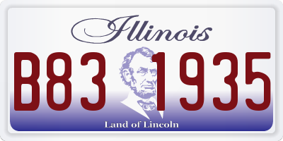 IL license plate B831935