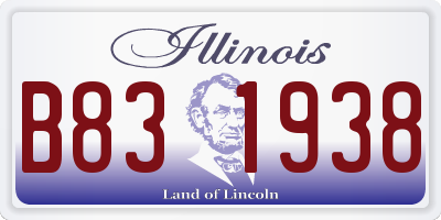 IL license plate B831938
