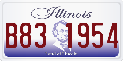 IL license plate B831954