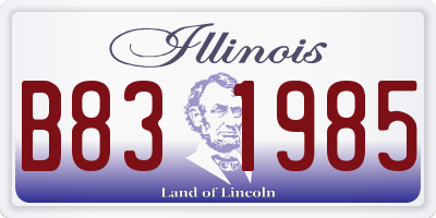 IL license plate B831985
