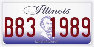 IL license plate B831989