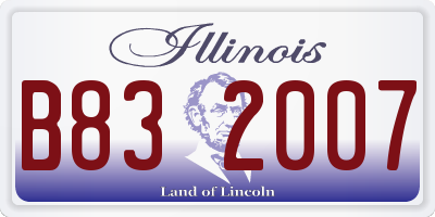 IL license plate B832007