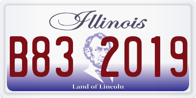 IL license plate B832019