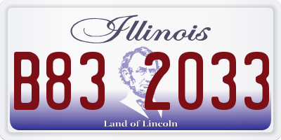 IL license plate B832033