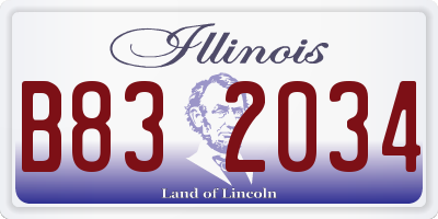 IL license plate B832034