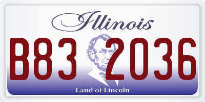 IL license plate B832036
