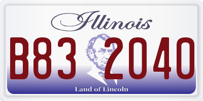 IL license plate B832040