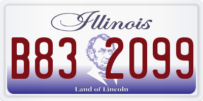 IL license plate B832099