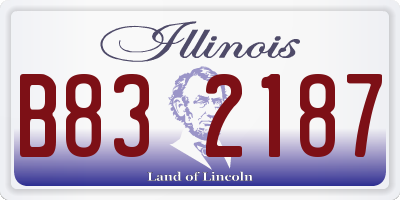 IL license plate B832187