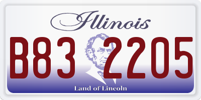IL license plate B832205