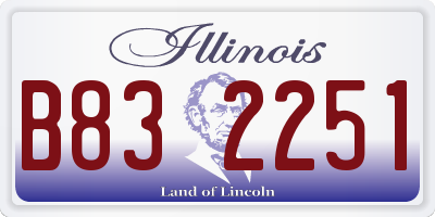 IL license plate B832251