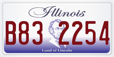 IL license plate B832254