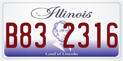 IL license plate B832316