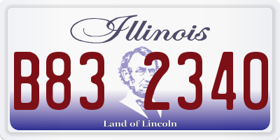 IL license plate B832340