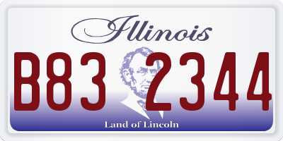 IL license plate B832344