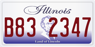 IL license plate B832347