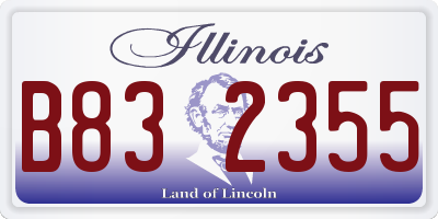 IL license plate B832355