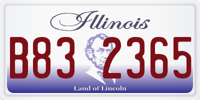IL license plate B832365