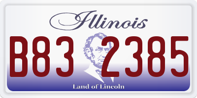 IL license plate B832385