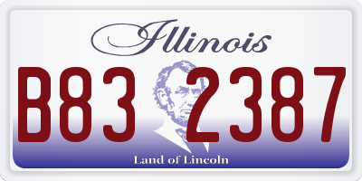IL license plate B832387